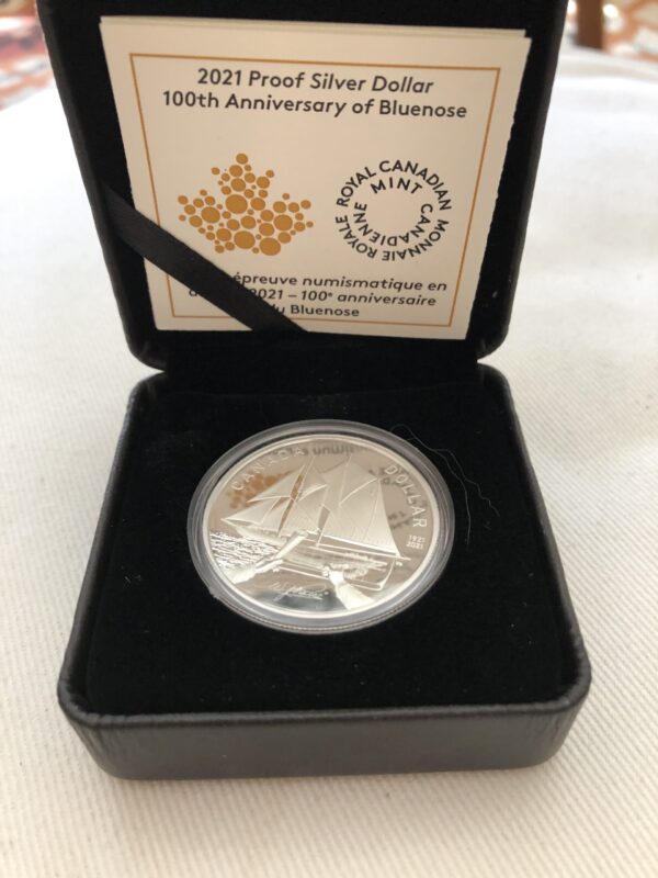 2021 Proof Silver Dollar 100th Anniversary of Bluenose